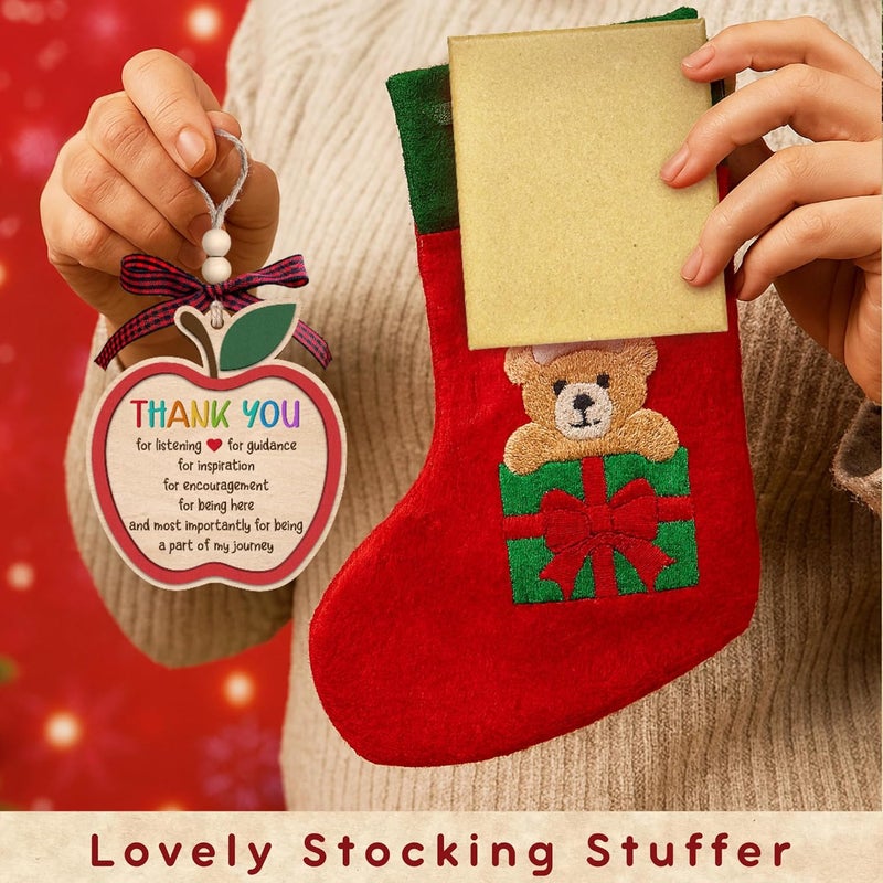 TEEBIM Teacher Ornament - Teacher Christmas Ornaments - Teachers Gifts for Women - Teachers Daycare Provider Christmas Ornaments 2025 - Wood Teaching Ornament for Tree 2025 - Image 5